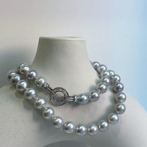 8-8.5mm Insale 48pcs rare Akoya Natural blue silver round pearls necklace strand choker elegant gift for anniversary. Hand knotted. 17.7”