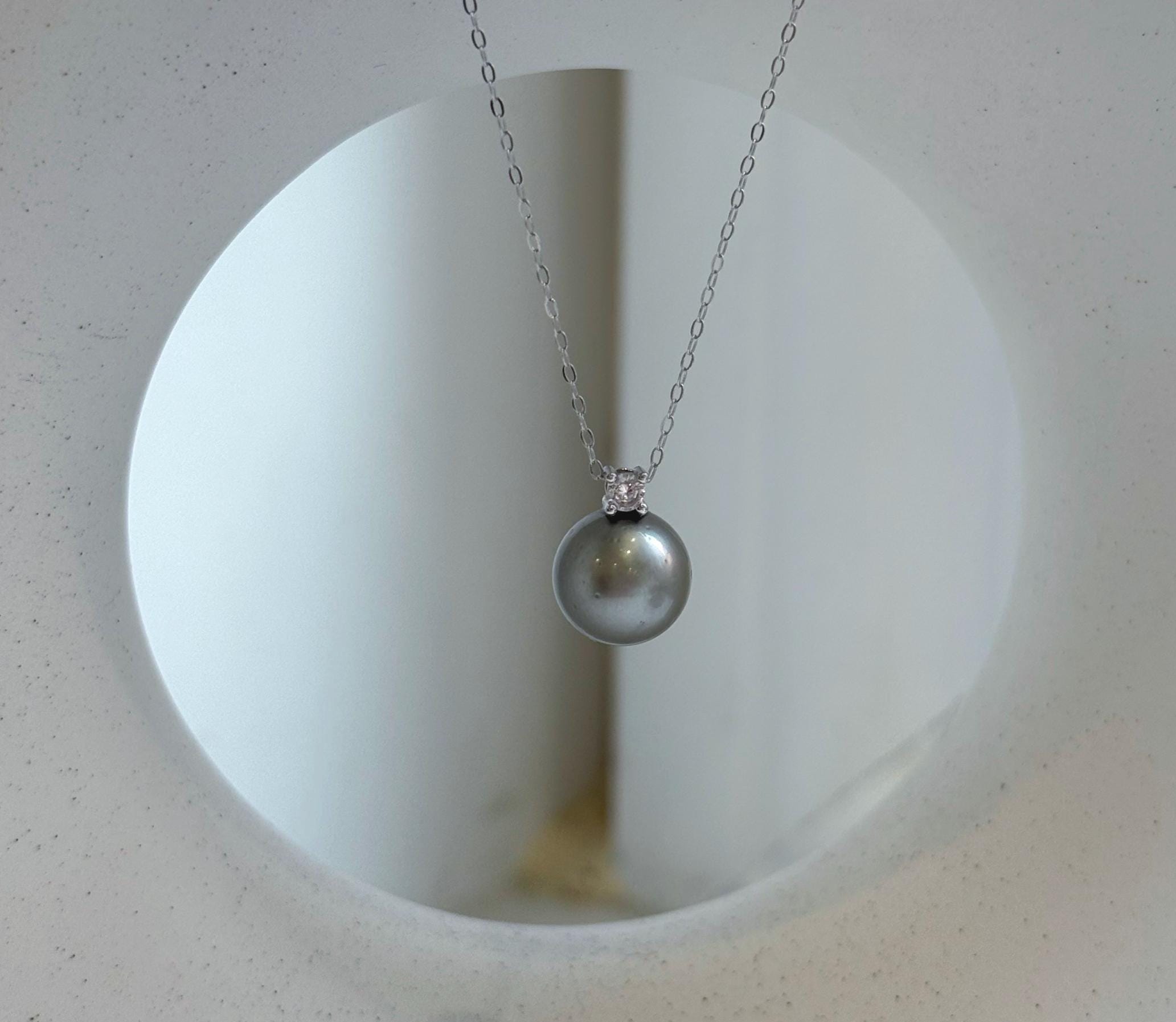 Pendentif Grande Perle Blanche, Rose Et Noire - Perle De Tahiti Et Argent 925 - Neuf