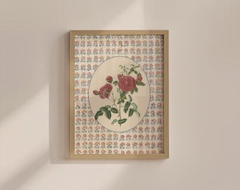 Arte mural moderno del sur: Abuela costera con flores (descarga digital instantánea)