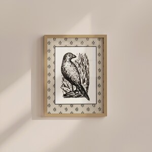 Bird Print, Bird Wall Decor, Ornithology Poster, Antique Birds Print, Bird Decor, Living Room Art, Simple Black and White Bird Art