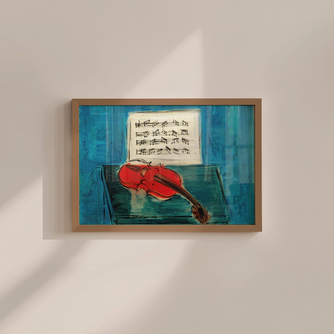 Vintage Violin Wall Art - Abstract Music Oil Painting Print - Etsy