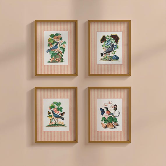 Vintage Bird Art Prints - Retro Cottagecore Digital Wall Decor