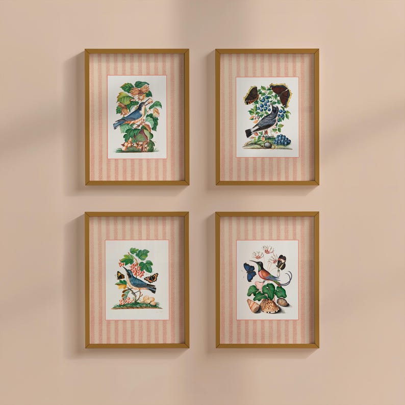 Vintage-inspired trendy art print featuring retro colors and nostalgic design, perfect for eclectic home decor or gallery wall styling