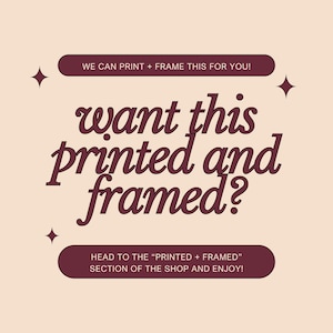 a poster with the words, we can print frame for you