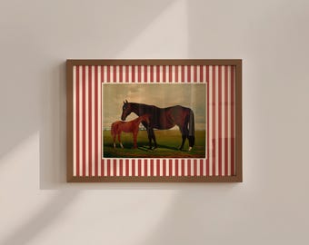 Horse Art Print: Vintage Nursery Wall Decor (Digital File)
