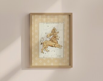 Leo Astrologie Wandbild: Vintage Sternzeichen-Druck (mehrere Größen)