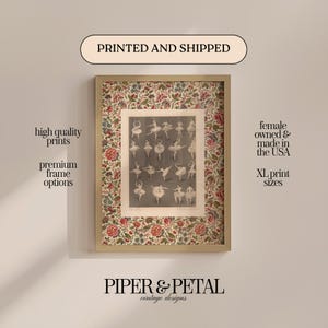 Floral Ballet Vertical Art Print, vintage art print, framed art decor, framed decor, landscape art print, Farmhouse decor