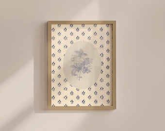 Decoración floral de pared: estilo chinoiserie - Descarga digital vintage