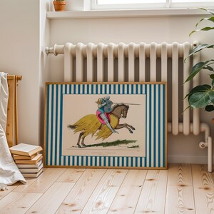 Knight Print, INSTANT Digital Wall Art, Trendy Decor, Medieval illustration, Living Room Art, Cottage, Nursery, Vintage Boys Art, Boys Decor
