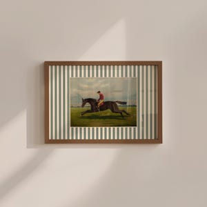 Boys Room Horse Art Print, Vintage Stripe (Digital Download) image 1