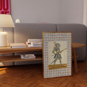 Knight Print, Digital Wall Art, Knights Armour, Medieval illustration, Living Room Art, Cottage, Nursery, Vintage Kids Room Art, Kids Decor