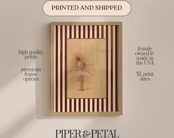 Vintage Ballerina Sketch Art Print: Framed or Unframed