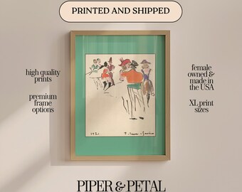 Vintage Costumed Dancers Art Print (Matte Paper or Framed Options)