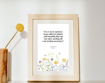Stampa artistica con citazione di Jane Eyre: Charlotte Bronte Literary Wall Art (download digitale)