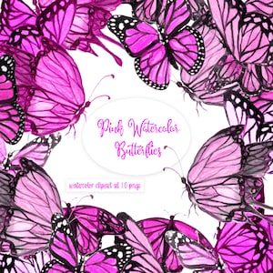 Aquarell Schmetterling Clipart, Niedliche Rosa Schmetterling PNG Dateien