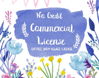 No Credit Commercial License - ENTIRE SHOP Clip Art/Graphics/Font sets