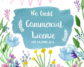 No Credit Commercial License - 1 Clip Art/Graphics/Font set