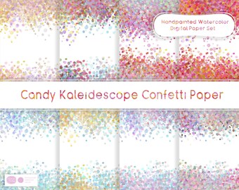 Papiery akwarelowe Confetti: Pastel Star Digital Scrapbooking (pliki cyfrowe)