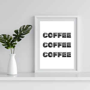Coffee Wall Print Digital Download, Coffee Art Print, Printable Kitchen Decor, Wall Art Coffee Lover, Instant Download