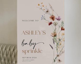 Baby Sprinkle Willkommensschild | Baby Shower Willkommen Schild Vorlage | Gender Neutral Zeichen #Mila