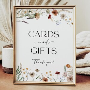 Cards and Gifts sign  Boho Cards and Gifts sign, Floral wedding sign, Wedding Cards and Gifts template #Silvia