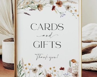 Cards and Gifts sign, Floral Wedding Decor, Gift Table Sign #Silvia