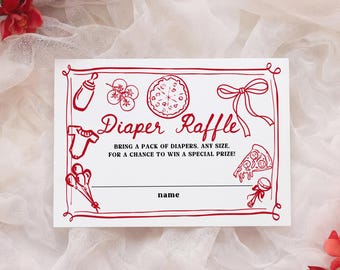 Windel-Verlosungskarte, spezielle Lieferung Pizza-Babyparty-Thema #sd026