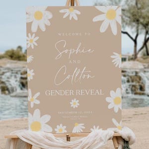 Gender reveal welcome sign | Neutral gender reveal welcome sign template #ntd025
