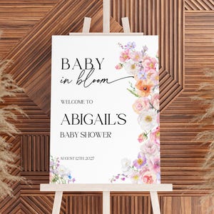baby in bloom baby shower welcome sign