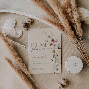 Wildflower Bridal Shower Invitation, Floral Boho Invite Template #Mila image 12