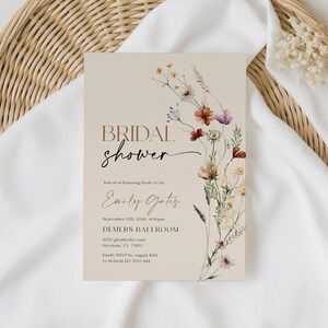 Wildflower Bridal Shower Invitation, Floral Boho Invite Template #Mila image 14