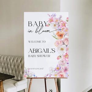 baby in bloom baby shower welcome sign