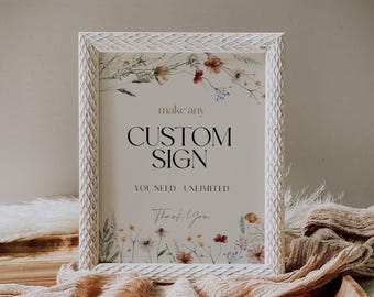Custom Sign template | Customizable Sign template | Wedding Sign | Bridal Shower Sign | Baby Shower Sign #Mila