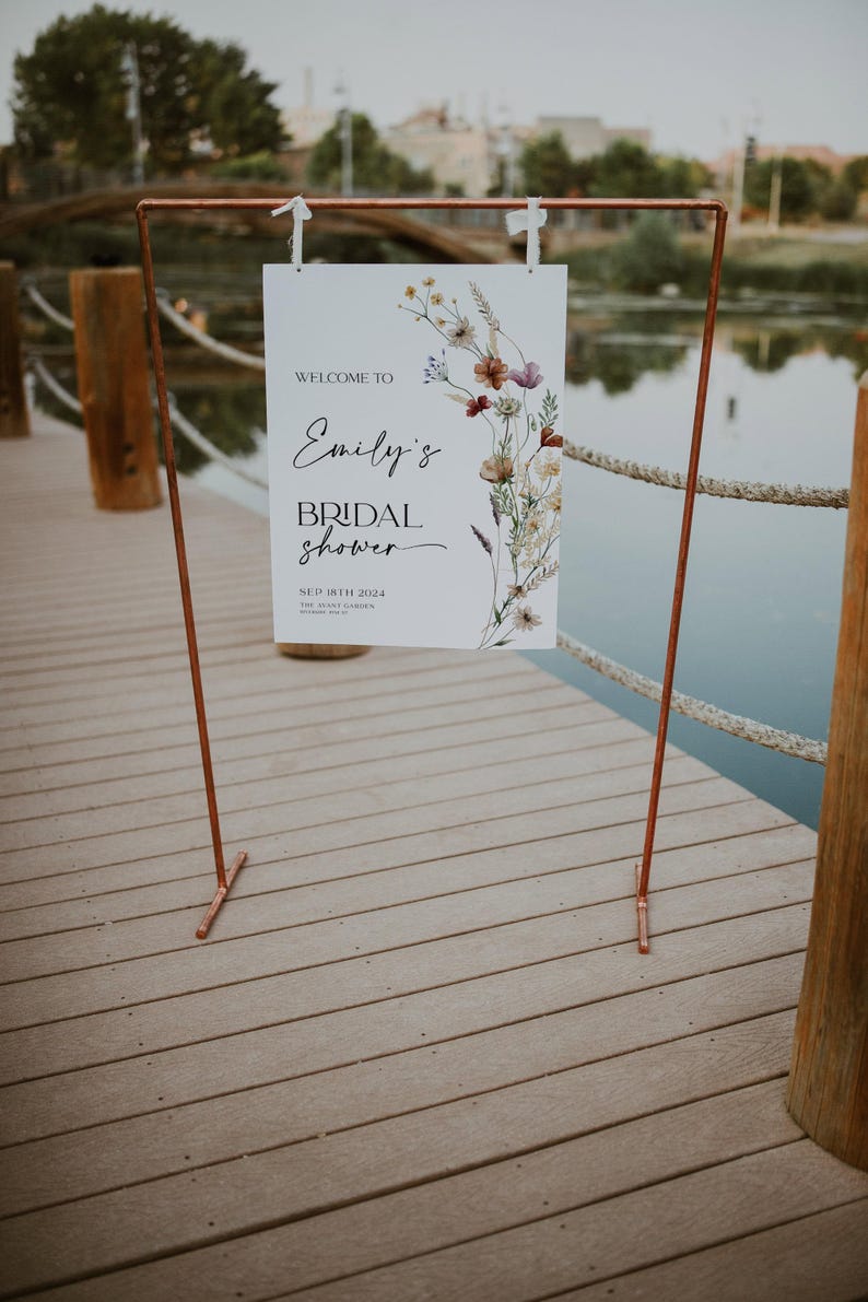 Bridal Shower Welcome Sign | Welcome sign template | Floral Boho Bridal Shower #Silvia image 8