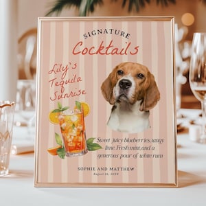 Pet Signature Cocktail Sign | Dog Signature Drink Sign | Wedding Signature cocktails sign | Editable Canva Sign  #sgtr