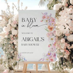 baby in bloom baby shower welcome sign