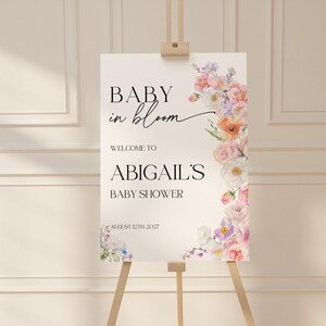 baby in bloom baby shower welcome sign