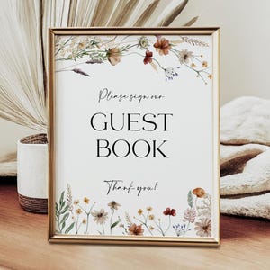 Guest Book sign | Floral Guest Book sign | Wedding Guest Book sign template #Silvia