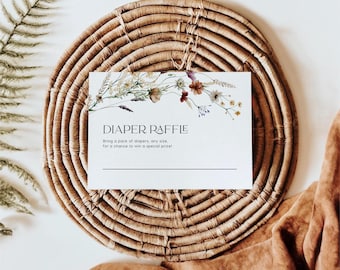Diaper Raffle card, Baby shower Diaper card template, Boho Baby Shower Diaper Raffle card template #Silvia