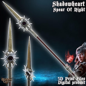 Fantasy Shadowheart Spear of Night/Evening Cosplay Baldurs Gate 3 3D Printer Files Digital Product