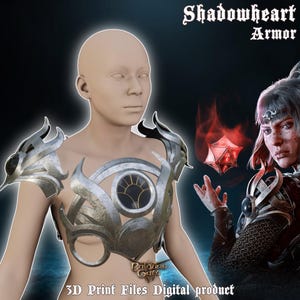 Fantasy Shadowheart Cosplay Armor Baldurs Gate 3 3D Printer Files Digital Product