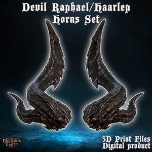 Fantasy Devil Raphael/Haarlep Incubus Cosplay Horns Baldurs Gate 3 3D Printer Files Digital Product