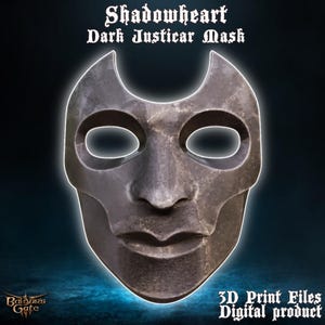 Fantasy Shadowheart Dark Justiciar Mask Baldurs Gate 3 3D Printer Files Digital Product