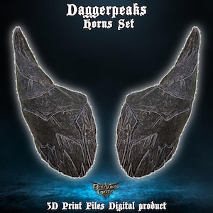 Fantasy Daggerpeaks Horns Baldurs Gate 3 3D Printer Files Digital Product