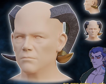 Fantasy Tiefling Molly horns 3D Printer Files Digital Product