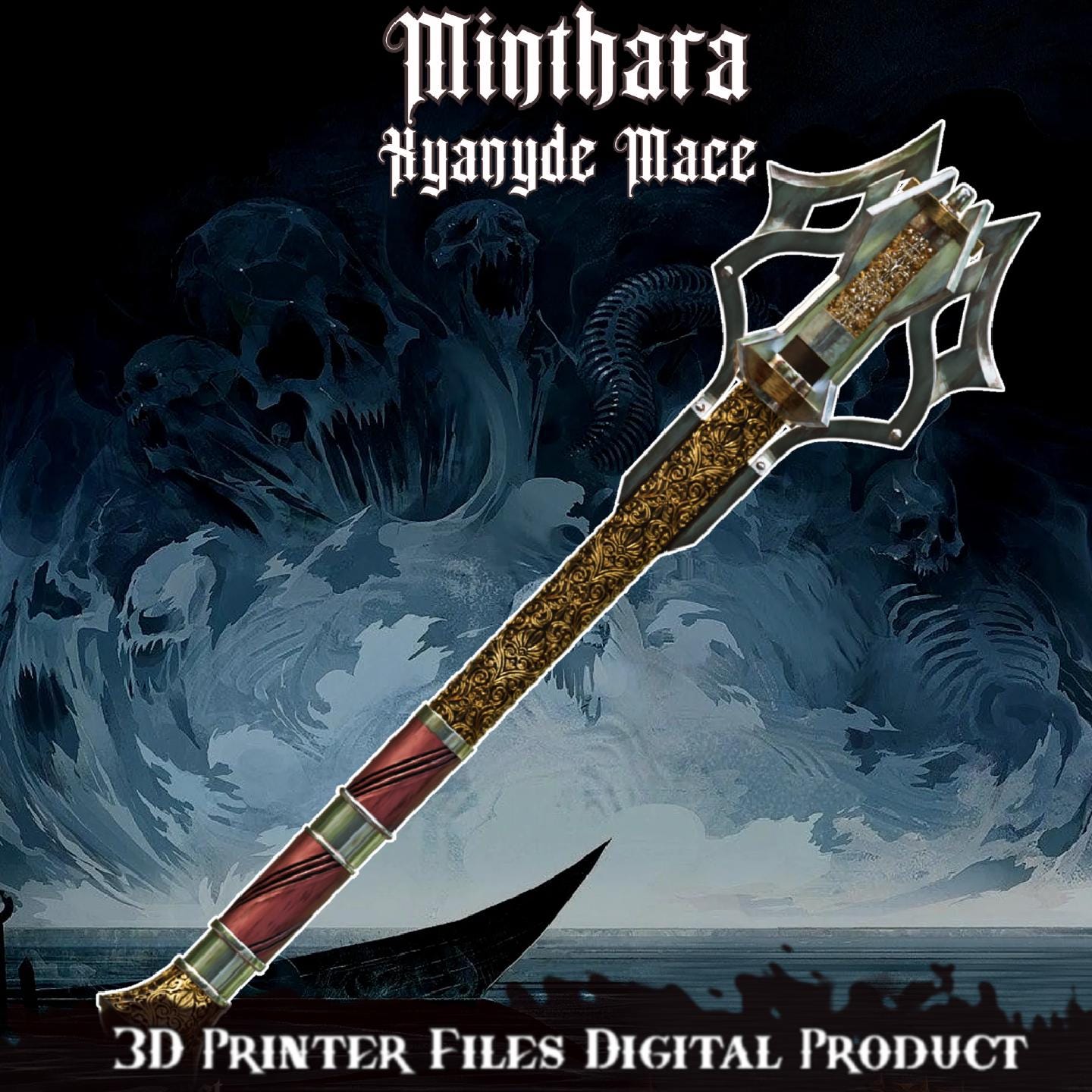 Fantasy Minthara's Xyanyde Mace Baldurs Gate 3 3D Printer Files