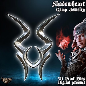 Fantasy Shadowheart Сamp Jewelry Cosplay Chest piece Baldurs Gate 3 3D Printer Files Digital Product