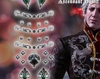 Fantasy Astarion Ascendant Cosplay Outfit Accessories Baldurs Gate 3 3D Printer Files Digital Product