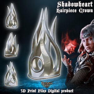 Fantasy ShadowHeart Cosplay Hair piece Baldurs Gate 3 3D Printer Files Digital Product