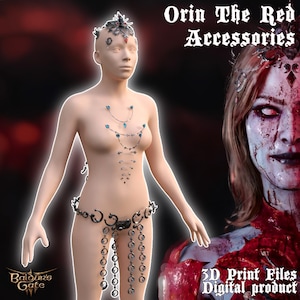 Fantasy Orin Accessories Cosplay set Baldurs Gate 3 3D Printer Files Digital Product